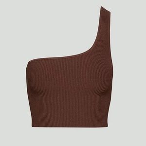 Aritzia babaton one shoulder sculpt knit top